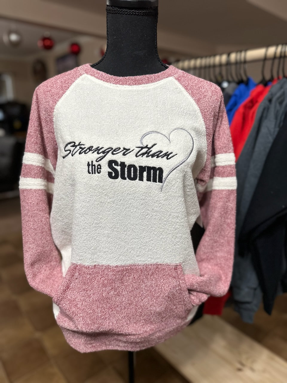 Stronger Than the Storm BoxerCraft Fleece Embroidered Sweatshirt