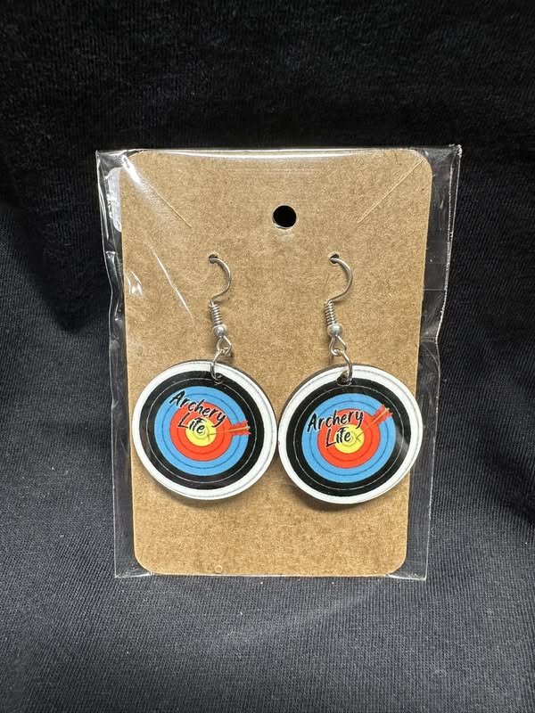 Archery Life Target Sublimated Round Earrings