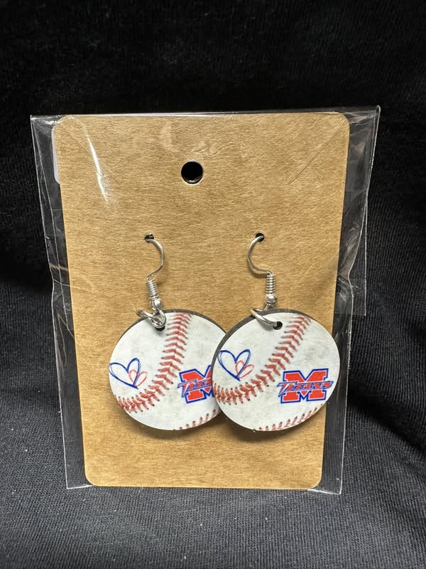 Mercer Titans Baseball Sublimated Earrings