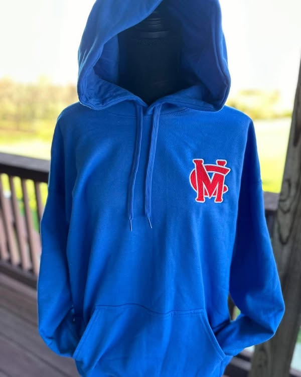 Youth Mercer County Titans Embroidered Blue Hoodie