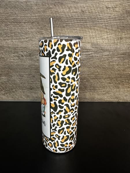 Fueled by Coffee & Pumpkin Spice Leopard Print Sublimation Tumbler