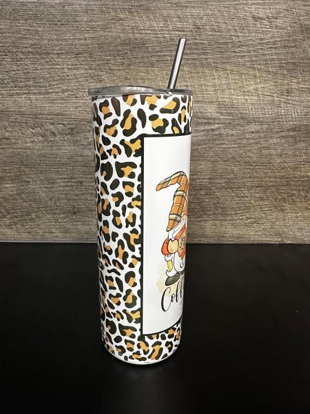 Fueled by Coffee & Pumpkin Spice Leopard Print Sublimation Tumbler