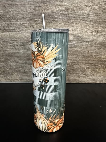 "Hello Pumpkin" Rustic Fall Sublimation Tumbler
