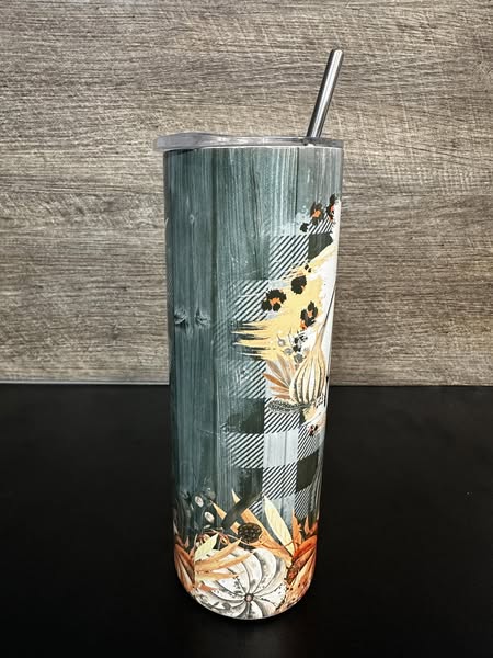 "Hello Pumpkin" Rustic Fall Sublimation Tumbler