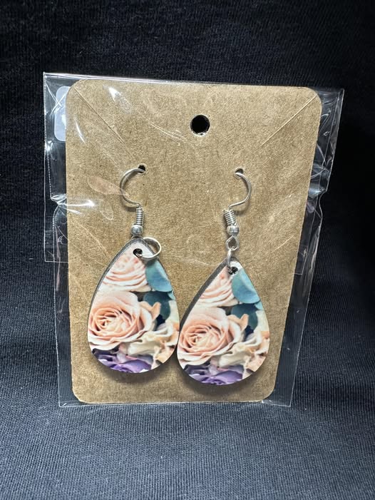 Blush Rose Garden Teardrop Earrings