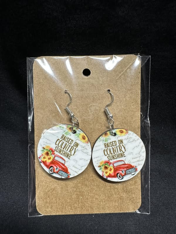 Raised on Country Sunshine Sublimated Earrings