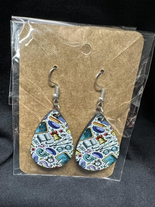 School Elements Sublimated Teardrop Earrings