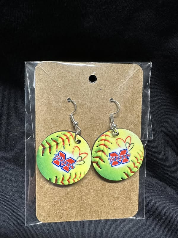 Mercer Titans Softball Sublimated Earrings