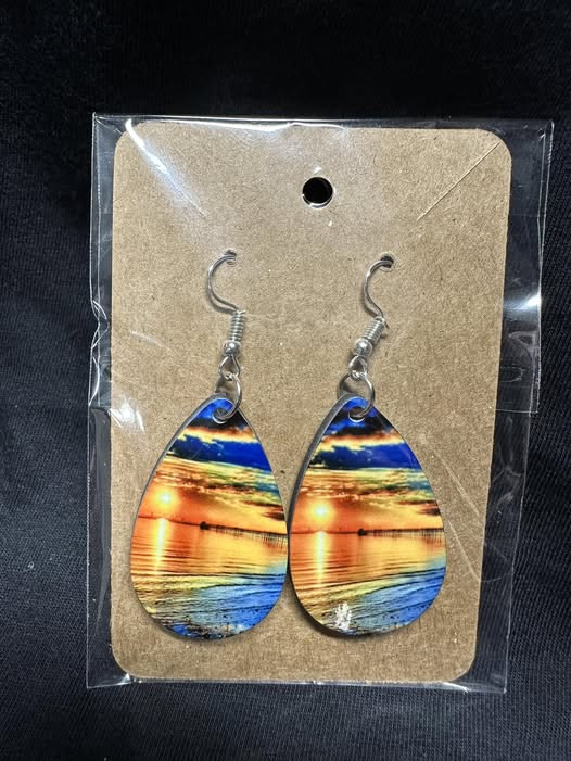 Sunset Beach Teardrop Earrings