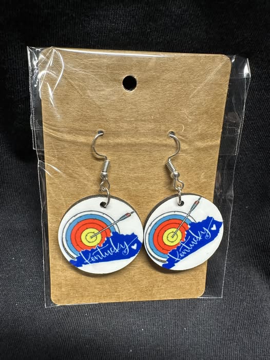 Kentucky Archery Target Sublimated Round Earrings