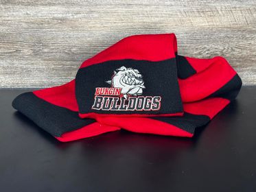 Burgin Rugby-Striped Knit Scarf