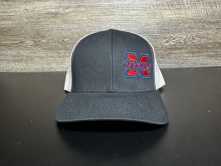 M Titans Embroidered Yupoong Snapback Trucker Hat – Black & White