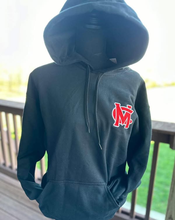 Youth Mercer County Titans Red Embroidered Black Hoodie