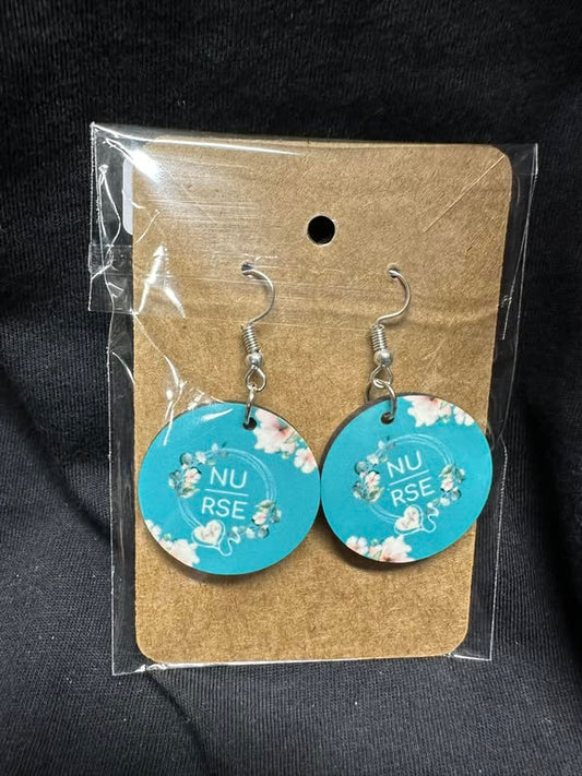 Floral Nurse Appreciation Sublimated Round Earrings