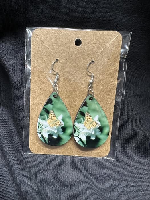 Butterfly Bliss Sublimated Teardrop Earrings