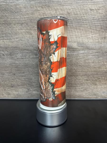 Patriotic Deer Sublimation Tumbler