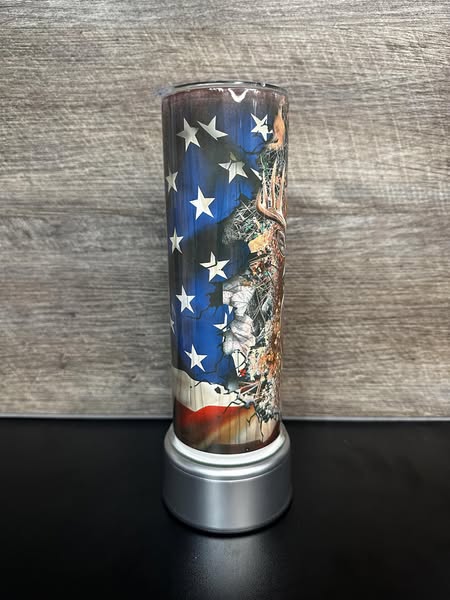 Patriotic Deer Sublimation Tumbler