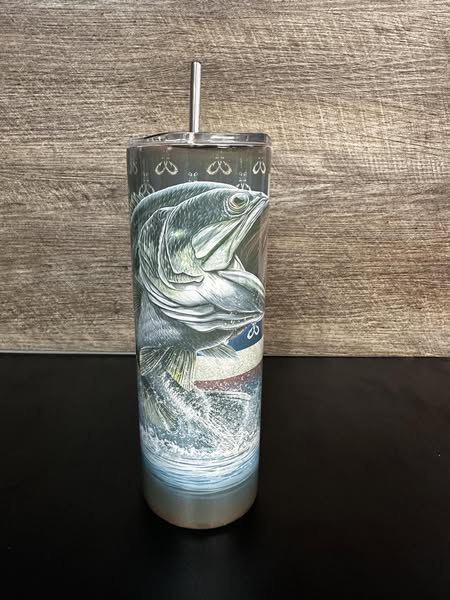 Patriotic Fishing Sublimation Tumbler (Copy)