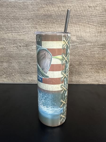 Patriotic Fishing Sublimation Tumbler (Copy)
