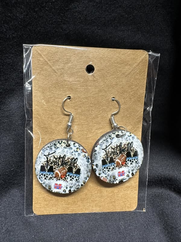 Mercer Titans Football Mom Sublimated Earrings