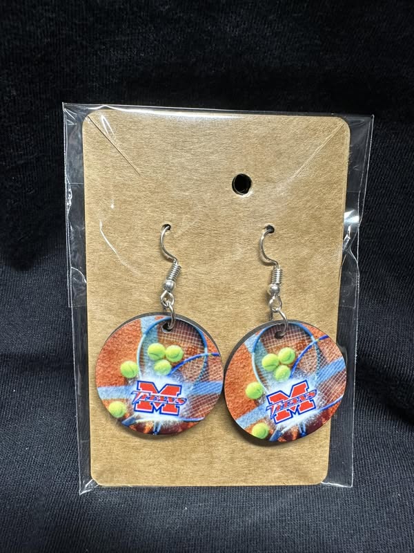 Mercer Titans Tennis Sublimated Earrings