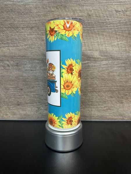 Sunflower & Gnome Fall Truck Sublimation Tumbler